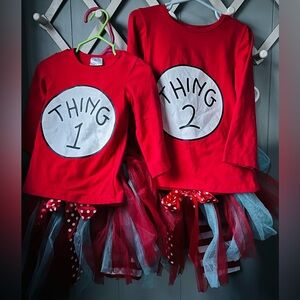 Red Thing 1 and Thing 2 Kids Costume Set